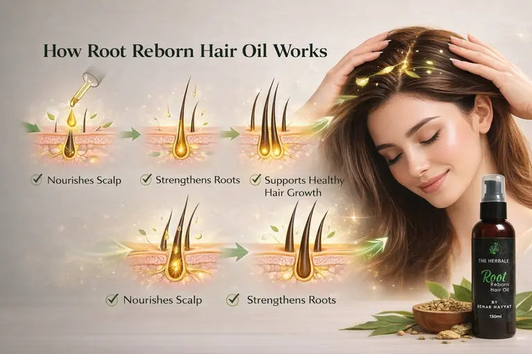 How The Herbale by Sehar Hayyat Root Reborn Hair Oil works for hair growth