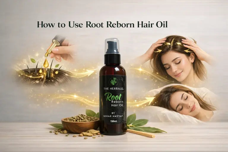 How to use The Herbale by Sehar Hayyat Root Reborn Hair Oil